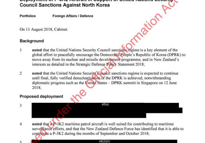 P 3K2 in Support of UNSC Sanctions Against NK
